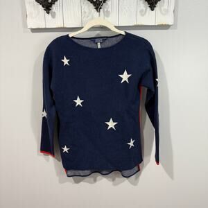 Joules Navy Star Sweater Size 2 Olympic USA Patriotic Knit EUC
